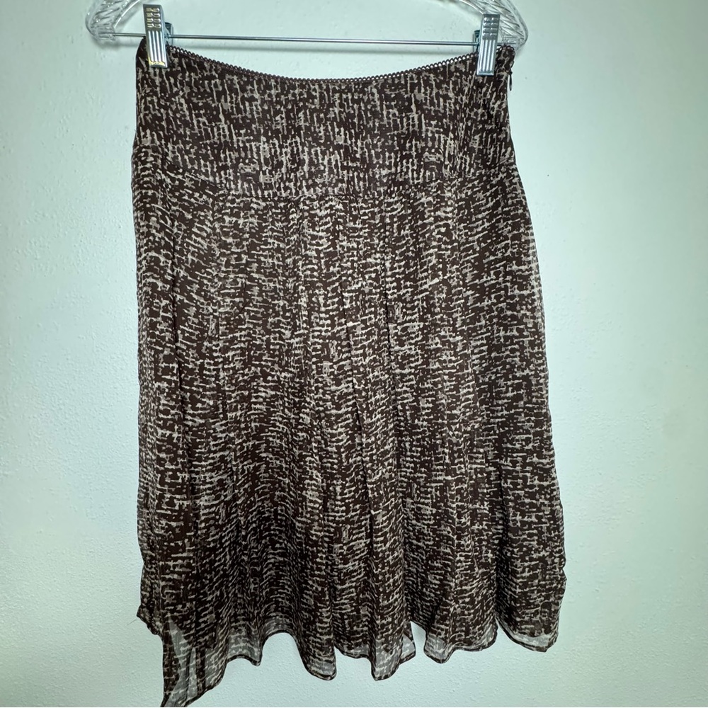 Pendleton vintage 100% Silk fully lined Brown A-Line Skirt Western Classic